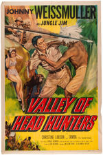 JOHNNY WEISSMULLER JUNGLE JIM "VALLEY OF HEAD HUNTERS" MOVIE POSTER.