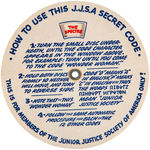 "THE JUNIOR JUSTICE SOCIETY OF AMERICA" COMPLETE 1942 CLUB KIT WITH BADGE.