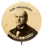 BRYAN SCARCE REAL PHOTO PORTRAIT PIN FROM 1908.