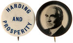 HARDING CAMPAIGN SLOGAN AND MEMORIAL BUTTON.