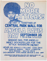 ANGELA DAVIS DAY/ATTICA PROTEST RARE NYC 1971 HANDBILL PLUS DAVIS POSTER.