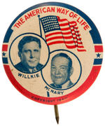 “WILLKIE/McNARY THE AMERICAN WAY OF LIFE” GRAPHIC 1940 JUGATE.