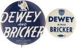 “DEWEY/BRICKER” SEVEN NAME BUTTONS FROM 1944.