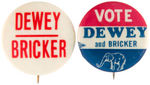 “DEWEY/BRICKER” SEVEN NAME BUTTONS FROM 1944.