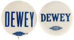 DEWEY NAME AND SLOGAN BUTTONS GROUP OF EIGHT.