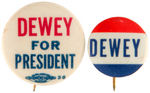 DEWEY NAME AND SLOGAN BUTTONS GROUP OF EIGHT.