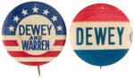 DEWEY NAME AND SLOGAN BUTTONS GROUP OF EIGHT.