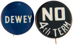 DEWEY NAME AND SLOGAN BUTTONS GROUP OF EIGHT.