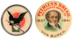 1896 BALLOT BOX LAPEL STUD PLUS FIVE BUTTONS FROM EARLY PRESIDENTIAL SETS.