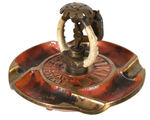 "VIKING SPRINKLER CO." FIGURAL PAPERWEIGHT/ASHTRAY.