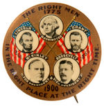 "THE RIGHT MEN" McKINLEY/TR 1900 JUGATE PLUS WASHINGTON, LINCOLN AND GRANT.