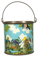 "SWEETS FOR THE KIDDIES" CANDY TIN WITH FROLICKING ANIMALS.