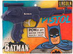 "BATMAN PISTOL" LINCOLN SQUIRT GUN ON CARD.