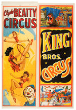 "CLYDE BEATTY/KING BROS." CIRCUS INSERT POSTER PAIR.