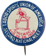 LEFT-WING 1928 BUTTON PROMOTING SPORTS: CHICAGO VERSION, NOT NYC.