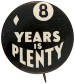 EIGHT BALL DESIGN WILLKIE BUTTON WITH ANTI-FDR SLOGAN.