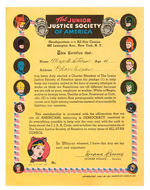 "THE JUNIOR JUSTICE SOCIETY OF AMERICA" COMPLETE KIT WITH CLUB MEMBER FABRIC PATCH.