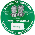 CARTER SIX BUTTONS FOR THE 1980 CONVENTION AND CAMPAIGN.