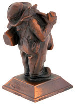 “BILL DRITE WITH INSULITE” BRONZE GNOME PAPERWEIGHT.