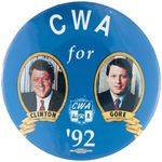 CLINTON AND GORE BUTTONS FROM 1992 INCLUDING FEINSTEIN/BOXER COATTAIL.