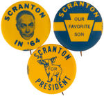 BILL SCRANTON 1964 GROUP OF SCARCE PRESIDENTIAL HOPEFUL BUTTONS.