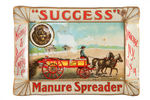 "SUCCESS MANURE SPREADER" LITHO TIN CHANGE TRAY.