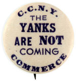 PRE-WORLD WAR II ISOLATIONIST BUTTON FROM CITY COLLEGE OF NEW YORK.