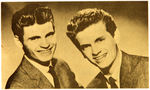 "EVERLY BROTHERS FAN CLUB" BUTTON & CLUB MATERIAL.