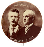 "OUR CHOICE ROOSEVELT & HITT" LARGE COATTAIL REAL PHOTO JUGATE.