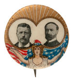 MISS LIBERTY AND ROOSEVELT/FAIRBANKS JUGATE IN THE 7/8" SIZE.