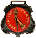 "SOCIALIST PARTY" CELLULOID ON METAL WATCH FOB c.1904.