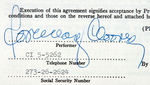 "ROSEMARY CLOONEY" SIGNED CONTRACT FOR “THE BELL TELEPHONE HOUR.