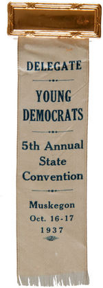 COX 1920, FDR REAL PHOTO GOV. BUTTON, WOMEN AGAINST NEW DEAL MATCHES, YOUNG DEMS RIBBON LOT OF 4.