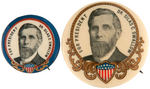 "FOR PRESIDENT DR. SILAS C. SWALLOW" PAIR OF 1904 PROHIBITION PARTY BUTTONS.