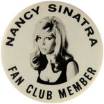 "NANCY SINATRA FAN CLUB MEMBER" 1960s BUTTON.