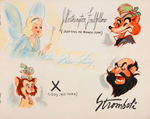 WALT DISNEY STUDIO 1937 & 1939 CHRISTMAS CARD PAIR.