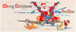 WALT DISNEY STUDIO 1942 CHRISTMAS CARD.