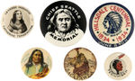 SEVEN FAMOUS INDIANS ON BUTTONS FROM CPB.