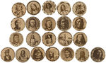 BRITISH ISSUED BUTTONS, POSSIBLY A FULL SET, WITH PHOTOS OF NATIVE AMERICANS.