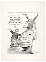 JOHN KENNEDY AND MEDICARE PAIR OF C. SUMMER 1962 ORIGINAL CARTOONS.