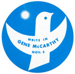 EUGENE McCARTHY 6” STICKER AND 1.25” BUTTON FROM 1968.