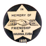 WAR OF 1898 FRIENDSHIP BUTTON.