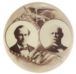 BRYAN AND STEVENSON BEAUTIFUL REAL PHOTO JUGATE BUTTON FROM 1900.