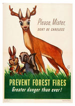 BAMBI "PREVENT FOREST FIRES" WWII POSTER.