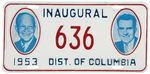 IKE 1953 INAUGURAL - 86TH CONGRESS LICENSE PLATES.