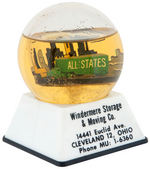 "ALL STATES - WINDEMERE STORAGE & MOVING CO." TRACTOR TRAILER SNOWGLOBE PAPERWEIGHT.