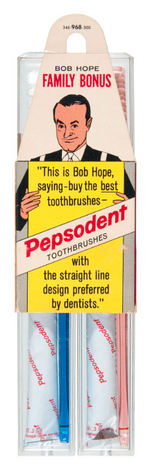 "BOB HOPE FAMILY BONUS - PEPSODENT TOOTHBRUSHES" PACKAGE.