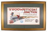 TYCO'S PETTICOAT JUNCTION ELECTRIC TRAIN SET FRAMED STORE SIGN.