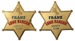 "LONE RANGER NEWS"/FRANZ' SAFETY CLUB LETTERS/POSTCARD/BADGES/CHARTER.