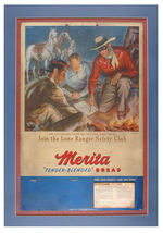 "JOIN THE LONE RANGER SAFETY CLUB/MERITA BREAD" STORE CALENDAR/MEMBERSHIP FORMS.